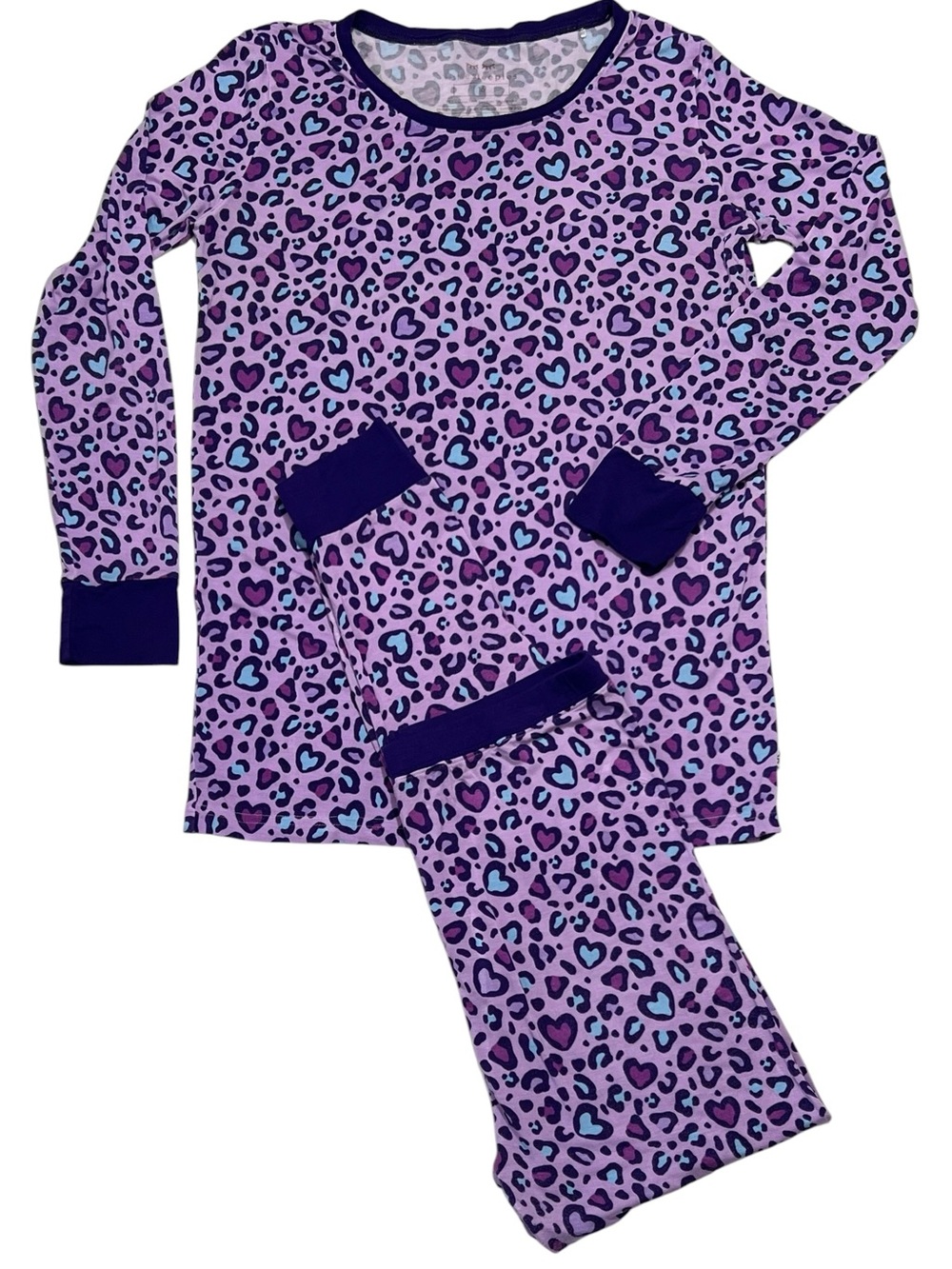 Little Sleepies Pajama Set Youth Girls 16 Wild Leopard Purple Bamboo 2 Pc Cozy